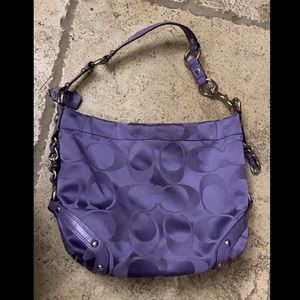Coach Purple Medium Shoulder Purse With Logos